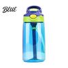 Anti Choking Training Bottle for Kids Cartoon Sippy Cup 470ml Water with Straw Adjustable Strap Pop Up Cup Outdoor Activities Lid Flip Top