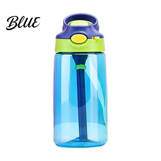 Anti Choking Training Bottle for Kids Cartoon Sippy Cup 470ml Water with Straw Adjustable Strap Pop Up Cup Outdoor Activities Lid Flip Top