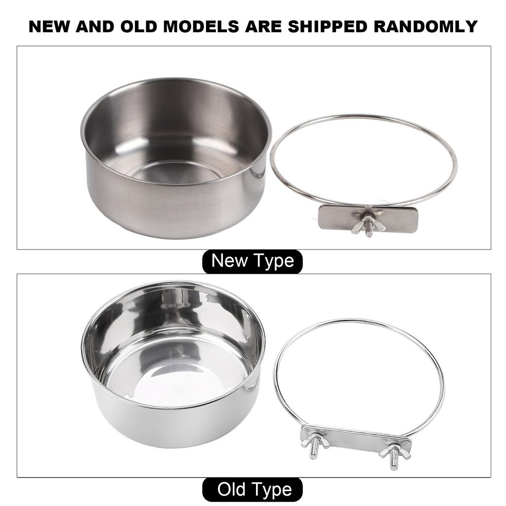 Parrot Feeder Bowl Stainless Steel Food Water Feeding Bowl Parrot Parakeet Feeder Bird Cage Accessory