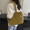Corduroy Corduroy Shoulder Bag Solid Color Lunch Bags Durable Women's Shopper Tote Bag  Daily Use