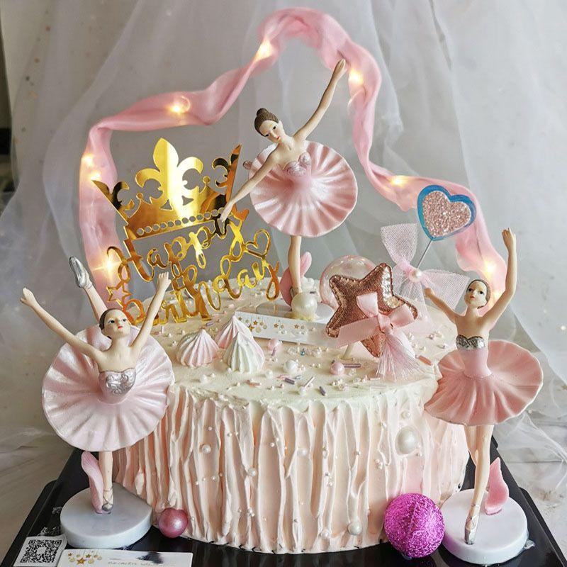 Lindas Figuras Miniatura de Meninas de Balé em PVC Perfeitas Para Enfeite de Bolo e Decoração de Casa de Bonecas