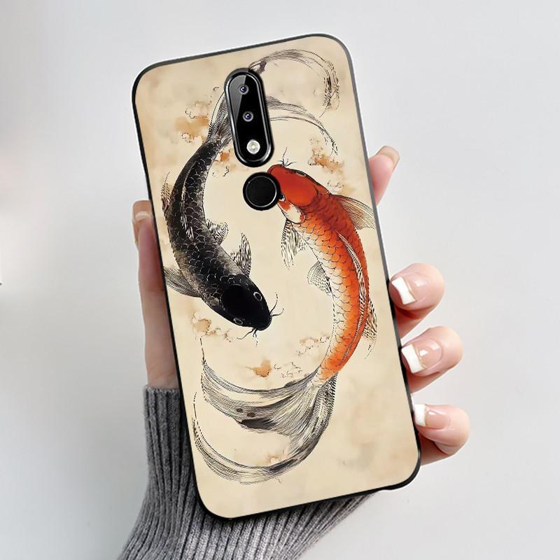 Casing For Nokia 5.1 Plus 6.1 Plus X5 X6 Luxury Dragon Cute Cool Boys Girls Soft silicon Phone Case Back Cover Black Matte Shell