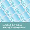 6PCS Cleaning Dishcloths Reusable Kitchen Dish Towels Wave Pattern Dishcloth Absorbent Lint Free Cloth Washable Duster Rags Tea Towels