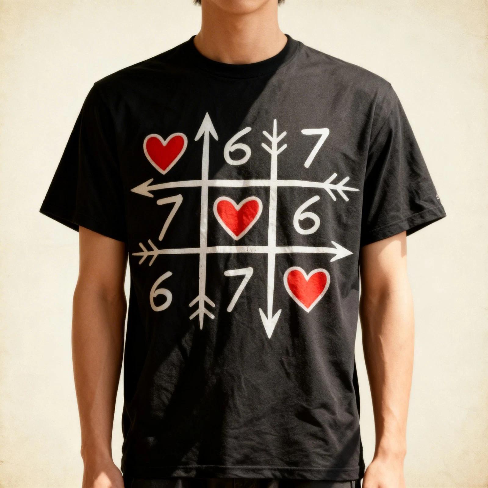 Valentines Day Six Seven 67 Meme 6 7 Heart T-Shirt 3XL