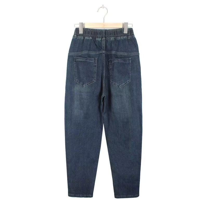 Frühling 2025 Damen Elastische Bestickte Jeans - Schlankmachend, Vielseitig, Locker Lässige Haremshose