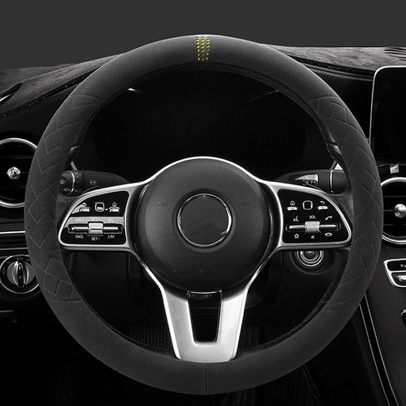 For Land Rover Defender Discovery Range Rover Sport Velar Evoque Steering Wheel Grip- 38cm Suede Non-Slip Breathable
