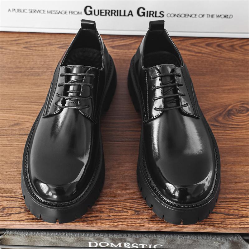 Fashion British Style Male Derby Shoes Stylish Thick Bottom Oxford Shoes Hot Sale Mens Business Shoe Formal Dress Footwear  Casual Shoes