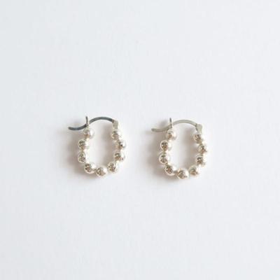 Silver 925 Pearl Hoop Earring