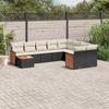 Vidaxl 10-Cz. Set da Giardino, Cuscini Rattan Nero Pe