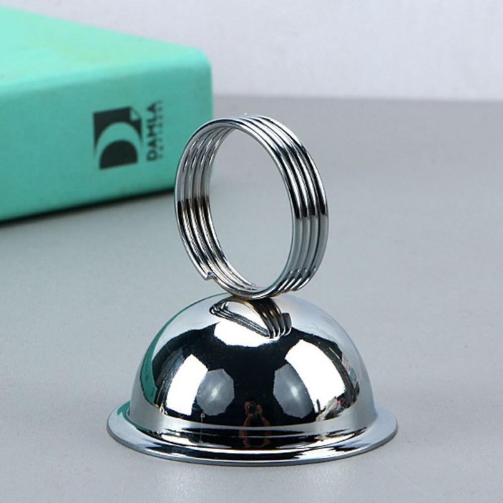 Stainless Steel Message Card Clip Desktop Photo Place Stands Card Holder  Home Office Accessories