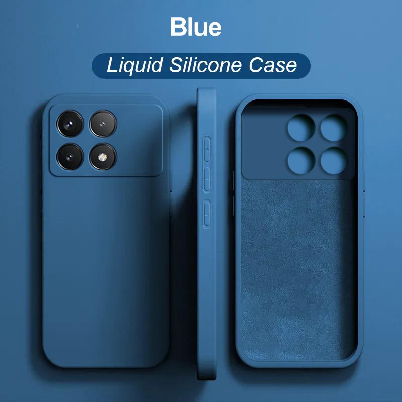 

Для Poco X6 Pro Чехол Роскошные жидкие силиконовые чехлы для телефонов Xiaomi Poco X6 Pro Poco X 6 Pro Poco X6Pro Pocox6 Pro 5G Чехол For Poco X6 Pro 5G синий