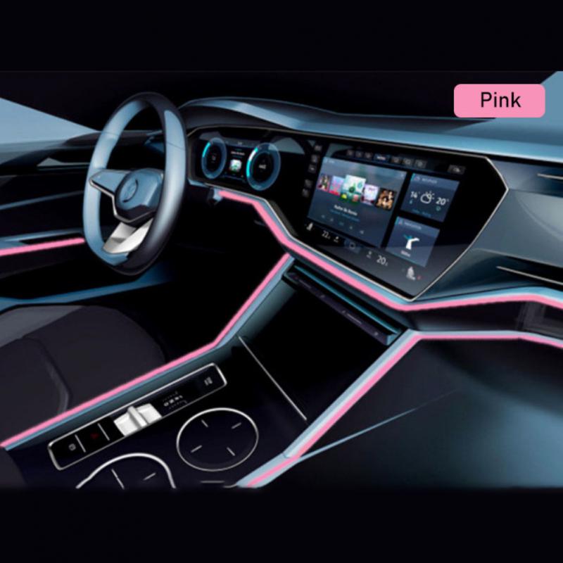 5M/3M/1M Car LED Atmosphere Light DIY Flexible Glow EL Wire Neon Cable Wire USB Lamp 2.3MM LED Strip Car Interior Lights