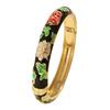 Enamel Vintage Cloisonne Bangle Floral Peony Traditional Chinese Flower Bangle Chinese Classic Women's Hand Bracelet Ladies