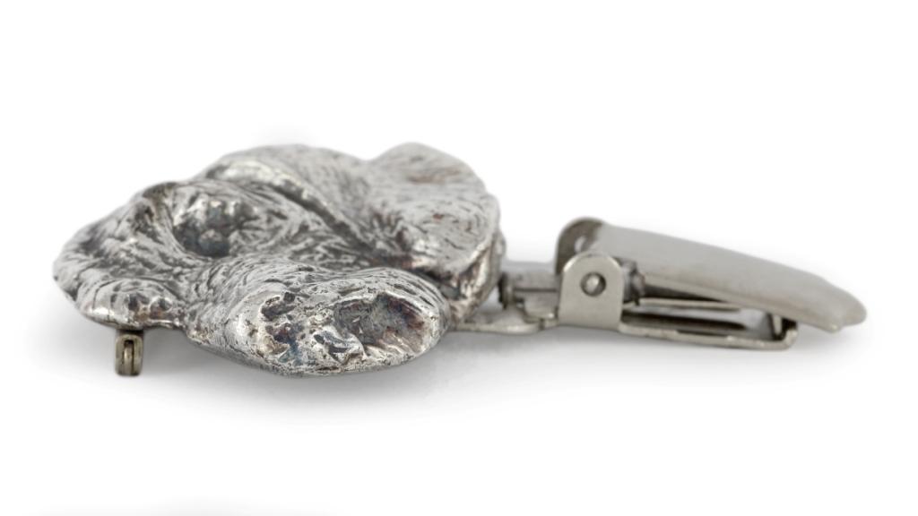 Dachshund Wire-haired, Wiener dog, Badger dog – Brooch with a clip, holder for a start number – Design 01 | Art-Dog