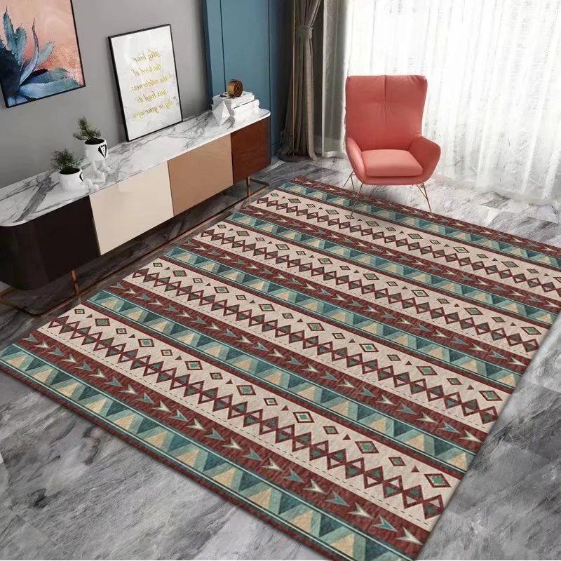 Vintage Bohemian Moroccan Living Room Carpet Sofa Tea Table Carpet Ethnic Style Home Large Area Bedroom Bedside Carpet