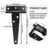 A84X-30 PCS 4 Inch T-Strap Hinges Rustic Gate Strap Hinge Rustproof Gate Door Black Hinges For Windows, Fence And Barn Gates