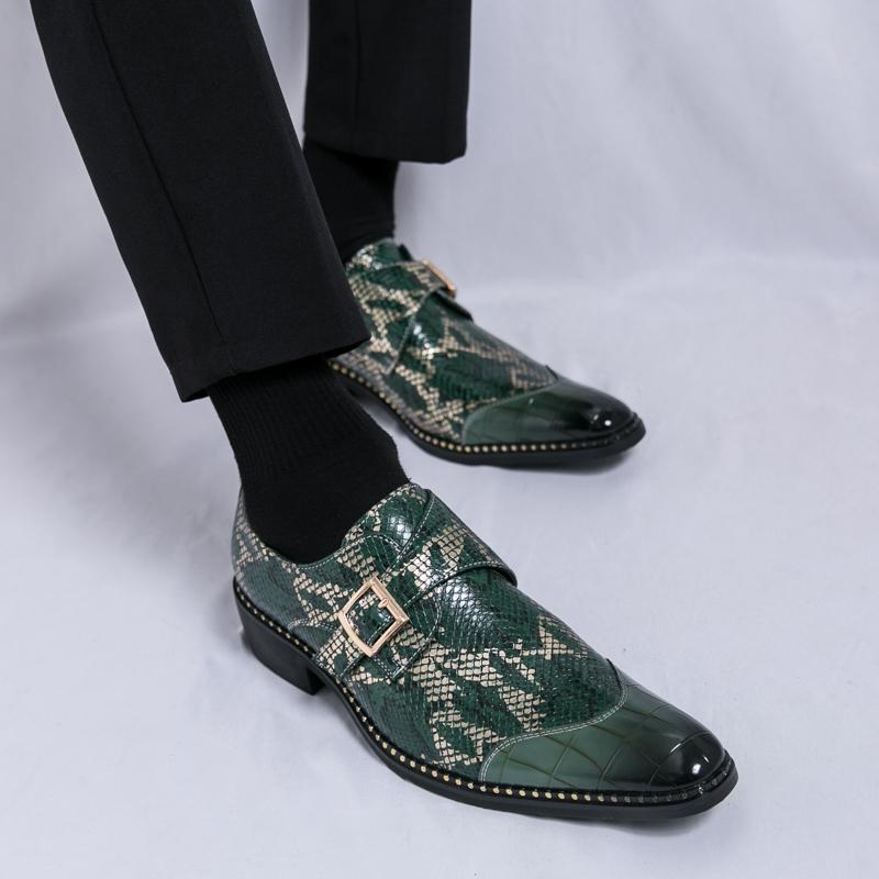 

Мужские Зеленые Монки с Принтом Мокасины Туфли Свадебные Туфли Для Вечеринки Повседневные Официальные Деловые Кожаные Туфли Большие Размеры EU: 46 зелёный