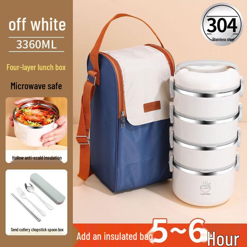 ZISIZ 304 Stainless Steel 4-Layer Insulated Lunch Box