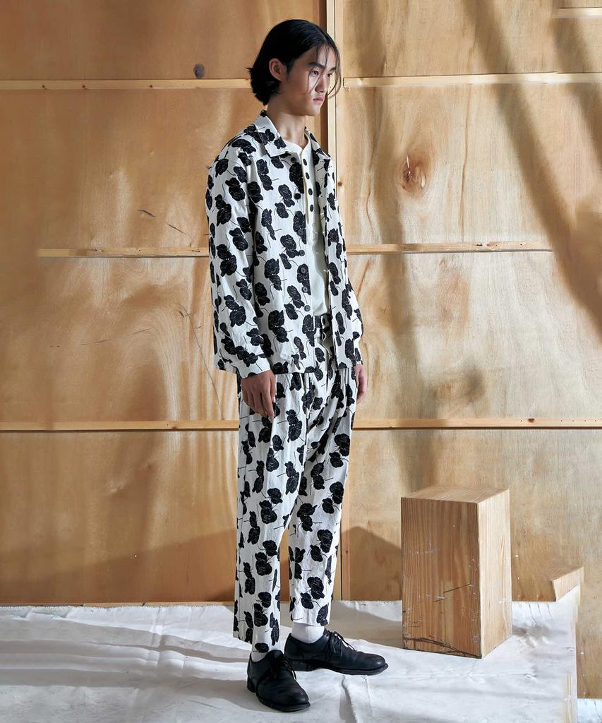 Is Baggy Pants Flower Print_White