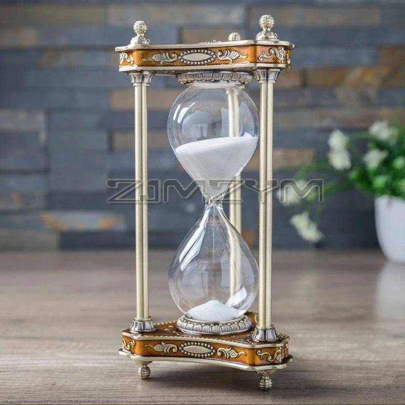 Metal Time Hourglass Vintage Home Decor 30min Timer Art Craft Sand Clock Hourglass Timer Luxury Creative European Style Gift