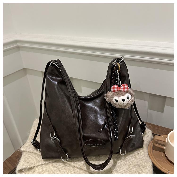 2024 Winter Korean Retro Soft Leather Tote Backpack - Fashionable, Simple, High-Value, Multifunctional Shoulder Bag