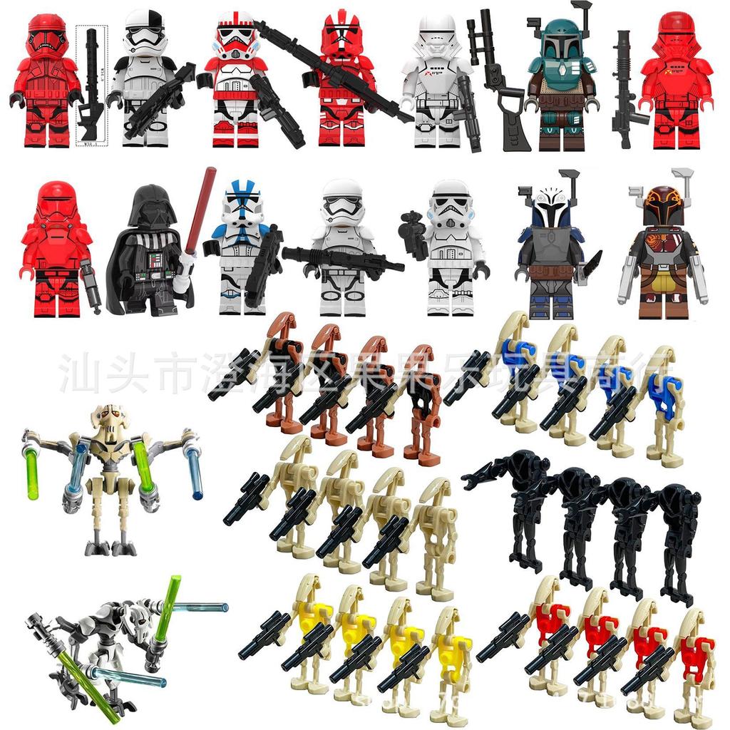 Star Wars Kampfdroide Bausteine Spielzeugfiguren Set für Jungen, DIY Montage Puzzle Steine Bausatz, Beutel mit Mehreren Stilen