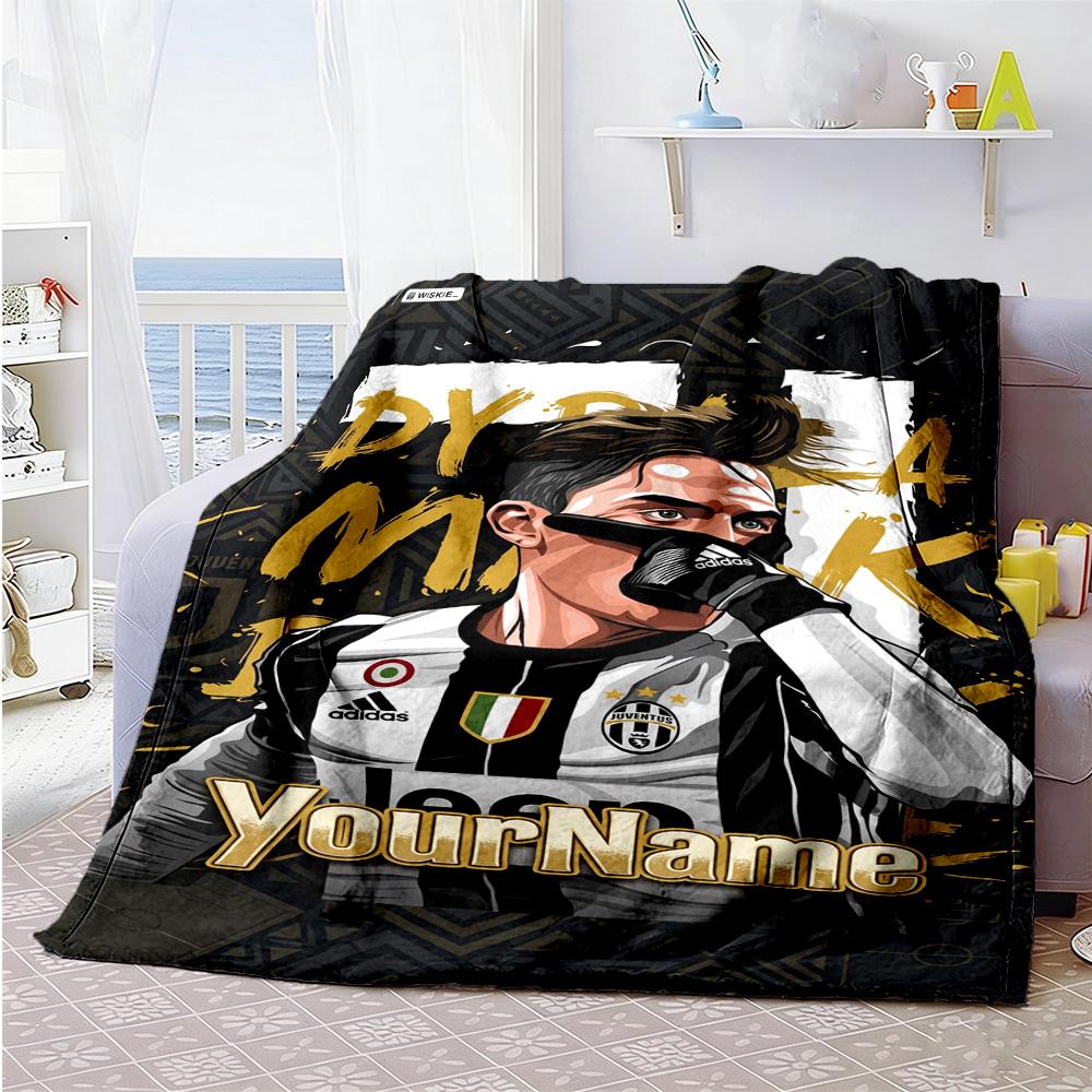 Juventus Personalized Text Blanket Throw Personalized Blanket Comfortable Great for Couch Home Decor Living Room Sofa Four Seasons Multipurpose