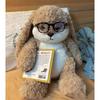Peluche coniglio carino 35CM, orecchie lunghe, capelli lunghi, grande cuscino da coccolare, bambola animale coniglio, regalo di Natale e compleanno per bambini