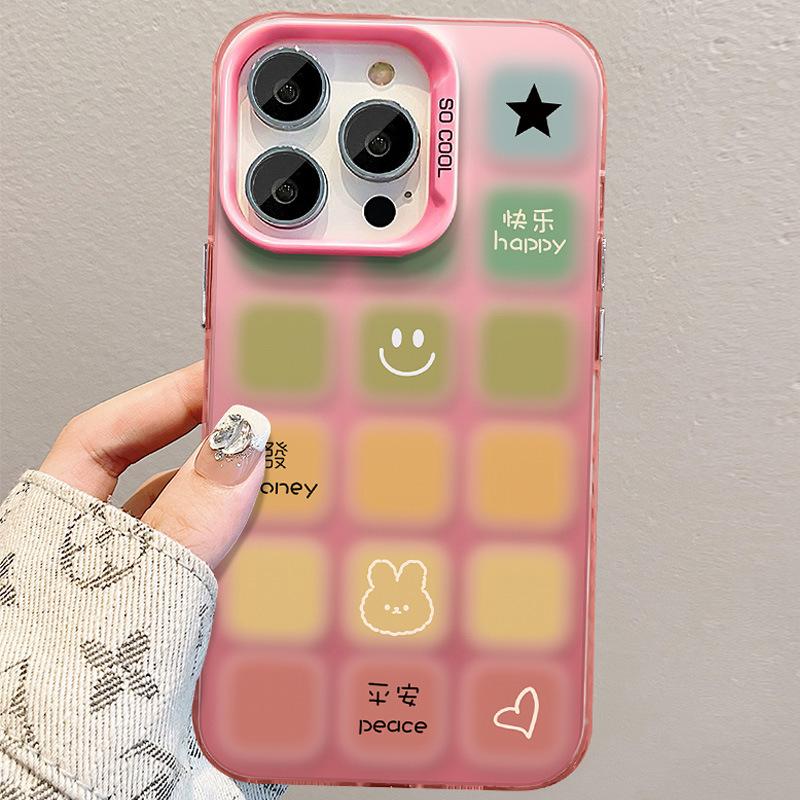 

Подходит для Apple 15 Promax Чехол для мобильного телефона High-end IPhone 14 Smudge Color Plaid 13 Matte Color Silver Women iPhone 6s Plus