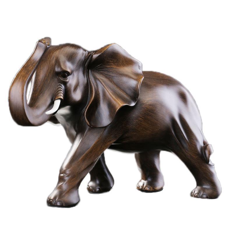 Statua Elefante Finto Legno Resina Artigianato Scultura Animale Decorazione Scrivania Ornamenti Arredamento Soggiorno Decorazioni Casa Moderno