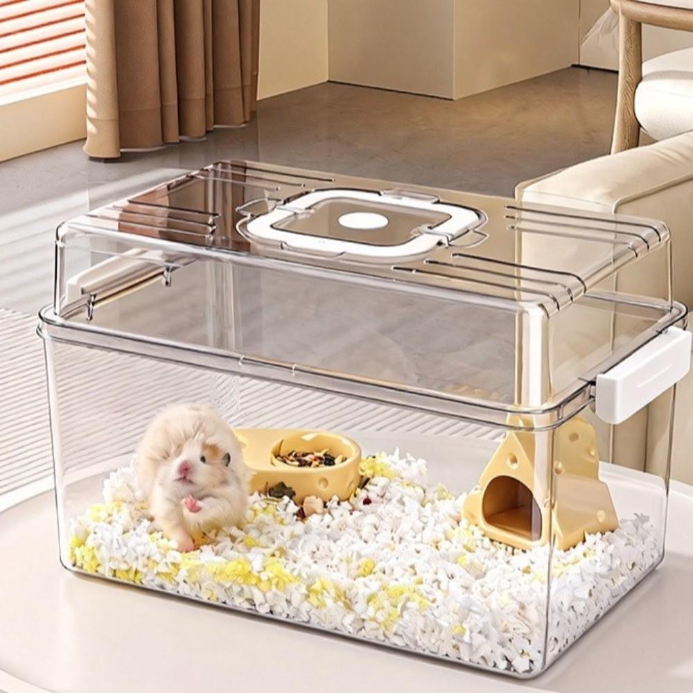Schnallen-Design Hamsterkäfig Transparentes Hamsterhabitat Großer Raum Meerschweinchen-Villa Leicht zu reinigen