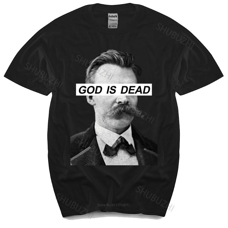 Summer mens black tshirt God Is Dead T Shirt God Is Dead Friedrich Nietzsche Nietzsche Nihilist Cotton teeshirt male tees S