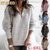 Women's Fashion Casual Solid Color Print Long Sleeve Blouses & Shirts