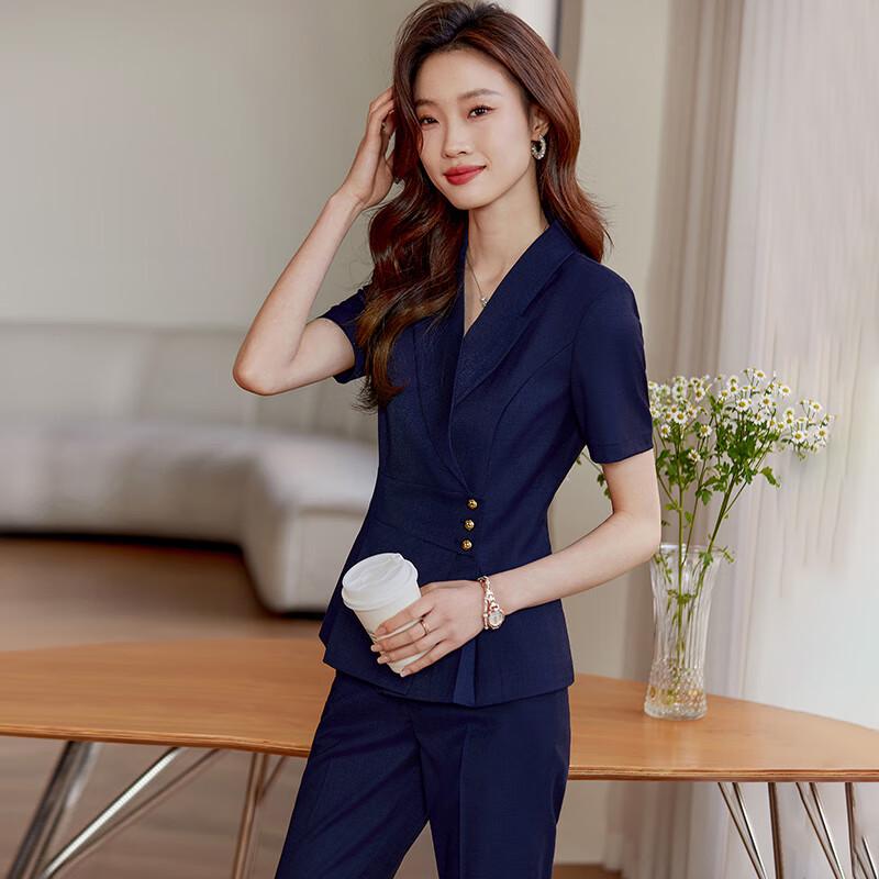 Women's Summer Short-Sleeve Formal Work Suit Set