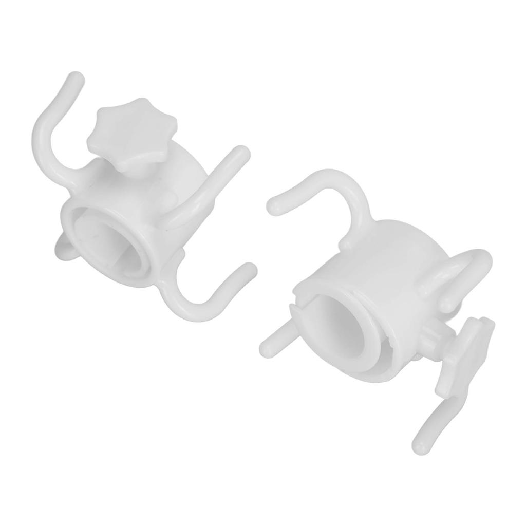 2Pcs Plastic Beach Umbrella Hanging Hook Umbrella Hanger 4 Prong Towel Hat Sunglasses Holder White