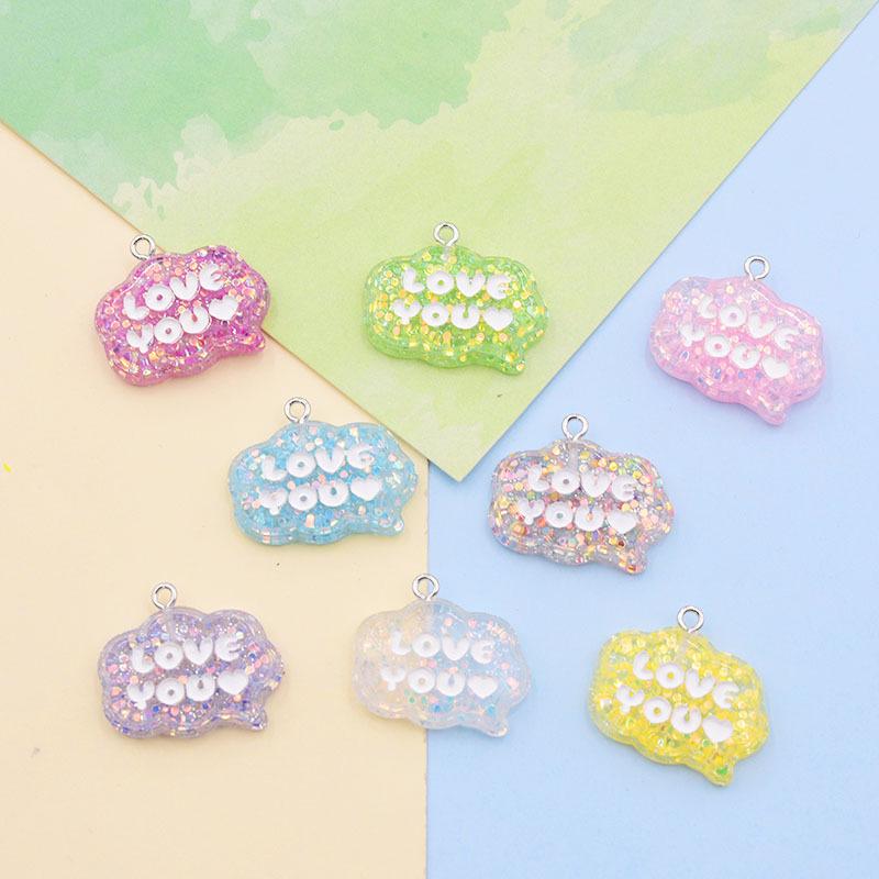 Colored Resin Glitter Letter Charms for DIY Earrings, Keychains & Pendants