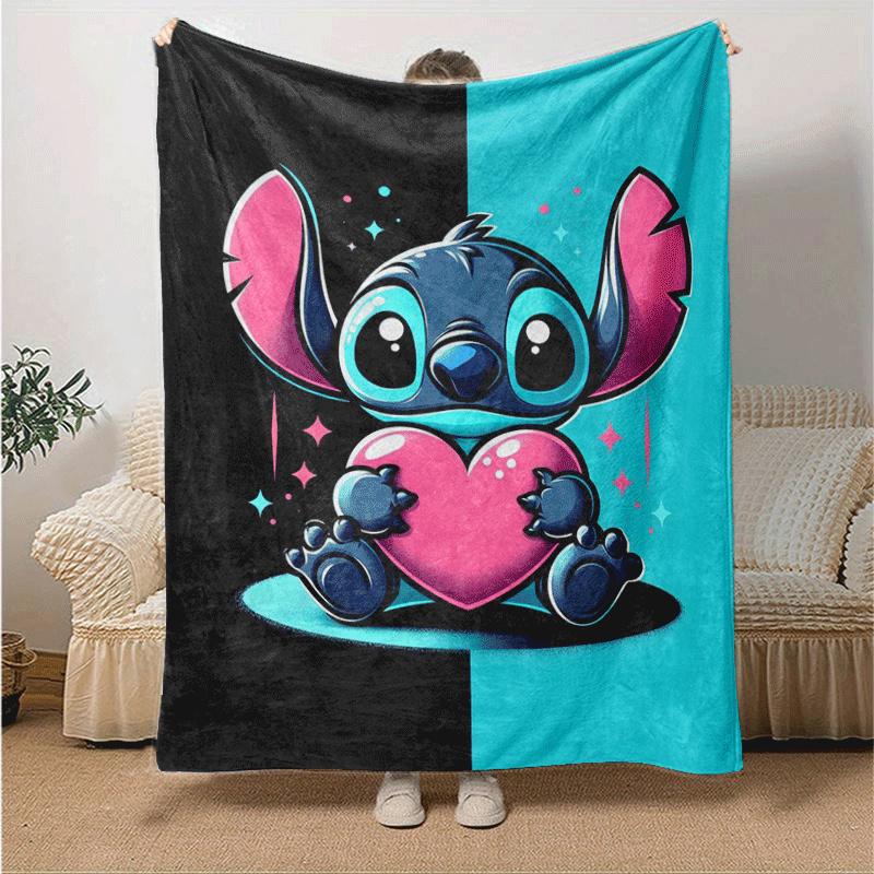 1pc Cute Stitch Printing Blanket - Soft, All-Season Throw for Living Room, Bedroom,Personalized Gift with Adorable Cartoon Design