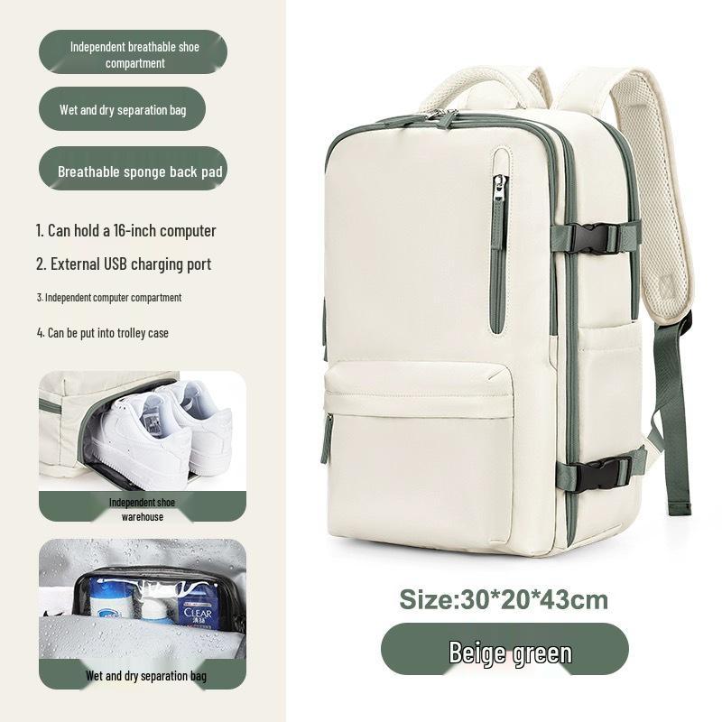 Girls' Extra Large Multifunctional Backpack with Wet/Dry Separation - Nylon, Waterproof, Ideal for Short Trips & School