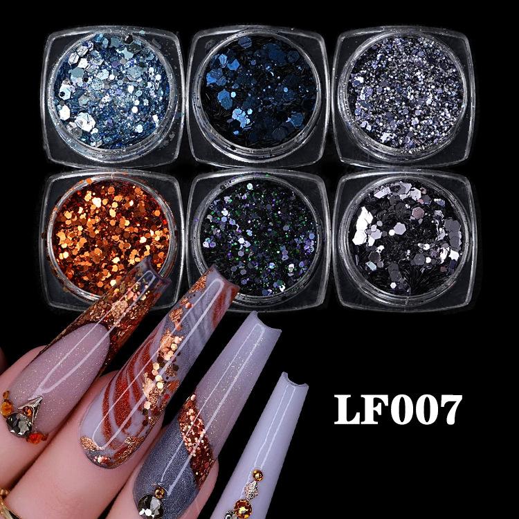 Nail Art Sequins Super Glitter Powder Symphony Combination Sequins Diy Nail Decoration 6 Color Set