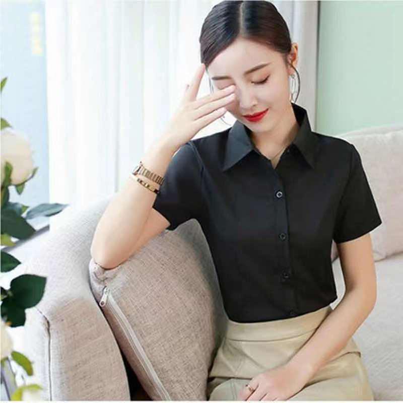 Korean Style Women's Plus Size Long Sleeve White Blouse