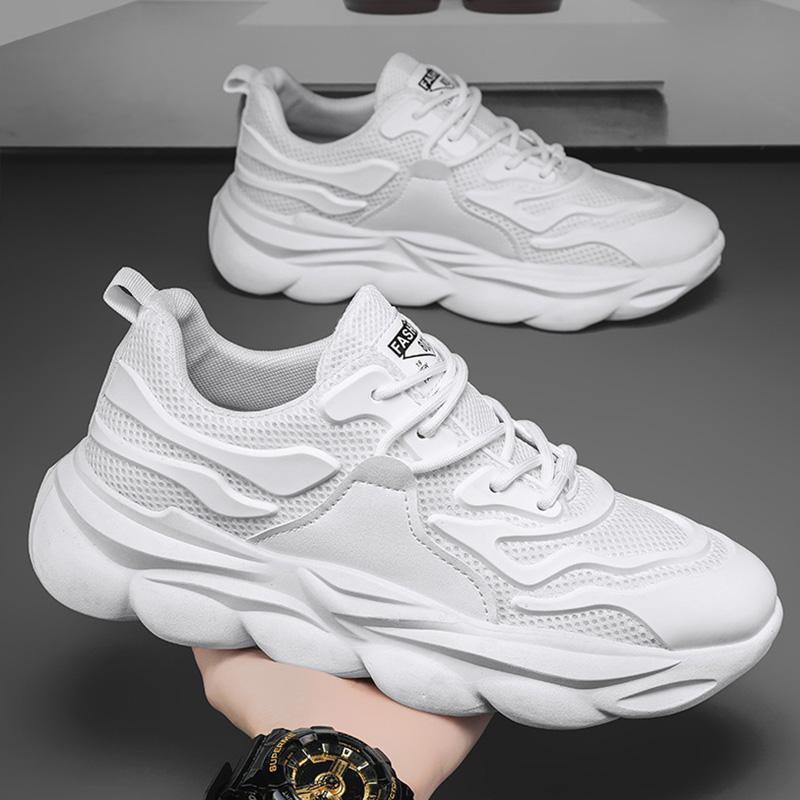 New all-match men's shoes summer leisure running sports shoes breathable men lightweight thick sole increase trend daddy shoes