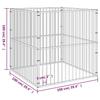 VidaXL Parc pour Chien 4 Panneaux, Cage pour Chien avec Porte, Enclos pour Chiens, Maison pour Animaux de Compagnie, Noir 172209