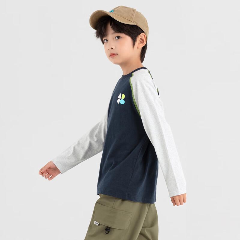 Boys  Geometric Color-Block Pure Cotton Long Sleeve T-Shirt 120