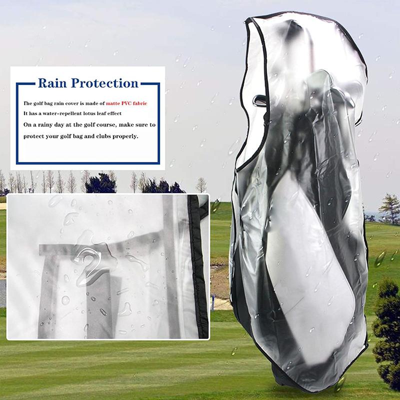 1 Stück Golftaschenabdeckung mit Reißverschluss Wasserdicht Große Kapazität Golfbag Regenschutz Langlebig Staubdicht Outdoor Golftaschenzubehör Platzzubehör