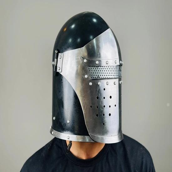 Barbuta Visor Helmet Medieval Knight 18g Mild Steel LARP Cosplay Halloween Costume Barbuta Warrior Helmet Best Gift