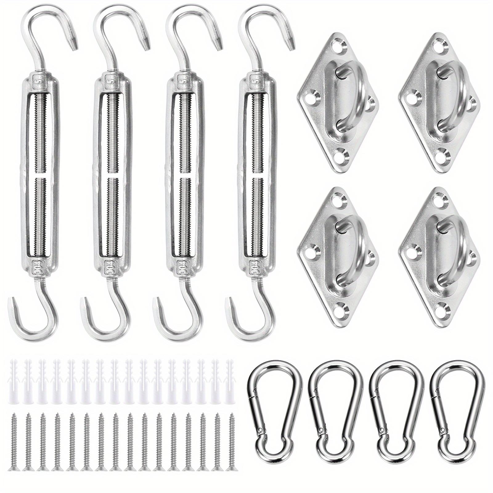 

4 Sets Sun Shade Sail Hardware 304 Stainless Steel Sunshades Canopy Installation Kit for Install Awning Accessory
