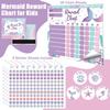 Reward Chart for Kids Magnetic Mermaid Behavior Chore Pad 26 Incentive Chore Charts with 1408 Star 80 Shell Starfish Themed Reward Stickers for Kids