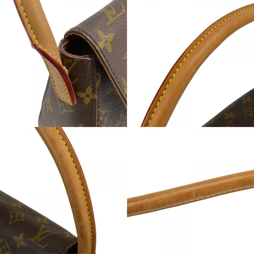 Used LOUIS VUITTON Shoulder Bag Mini looping M51147 Monogram/Nume leather Brown one belt