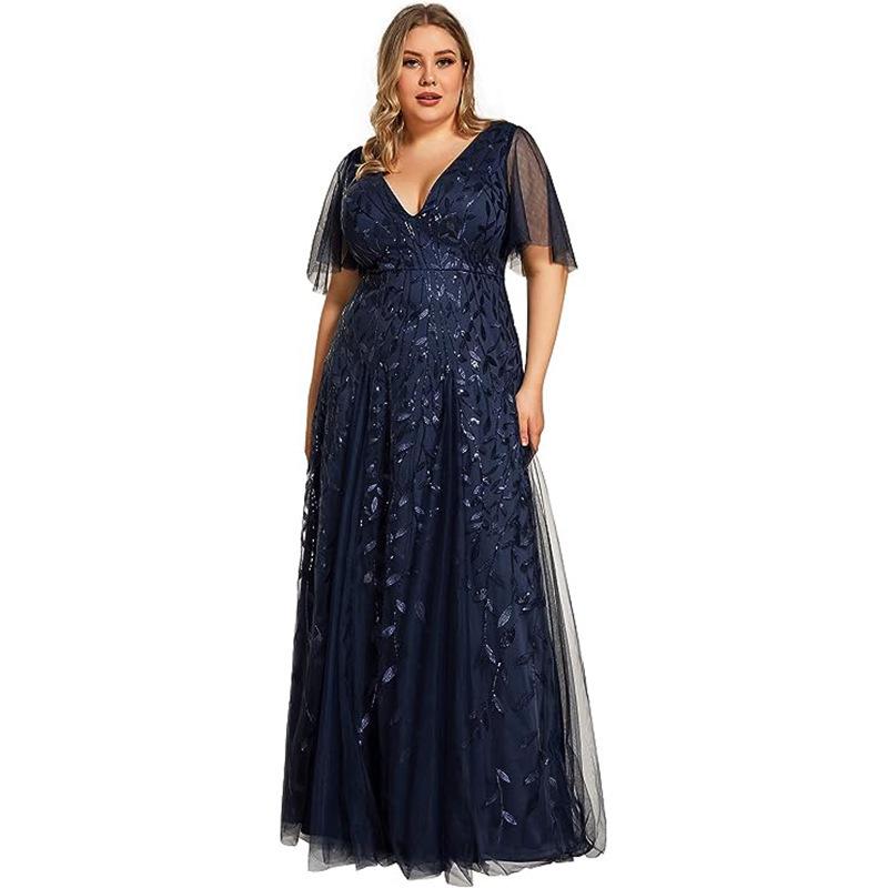 Lielā izmēra sequin tīkla sirēņkleita līgavas