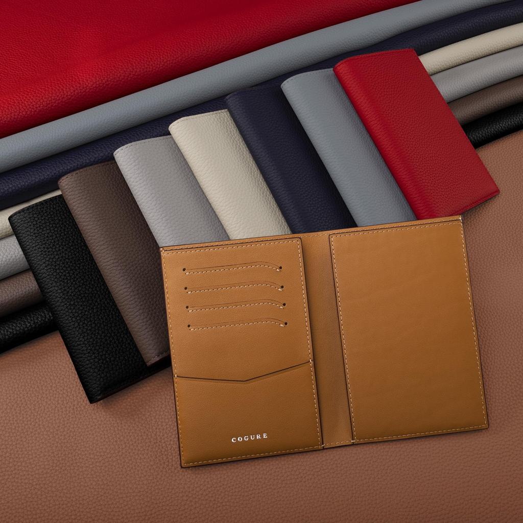 COGURE Genuine Leather Passport Case Cover with Card Pockets and Free Pockets for International Travel and Business Luxury Includes Exclusive COPPAT02